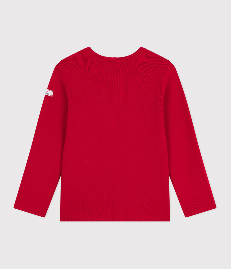 Children's wool and cotton jumper red