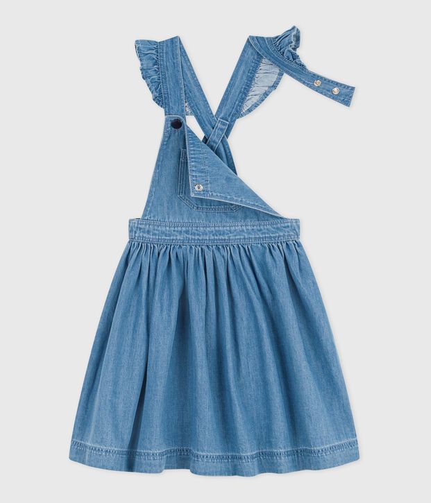 Children's cotton pinafore dress blue