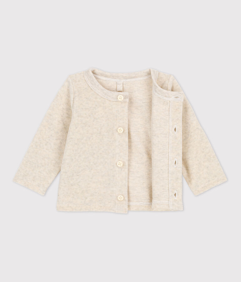 Cotton Velour Cardigan MONTELIMAR CHINE beige