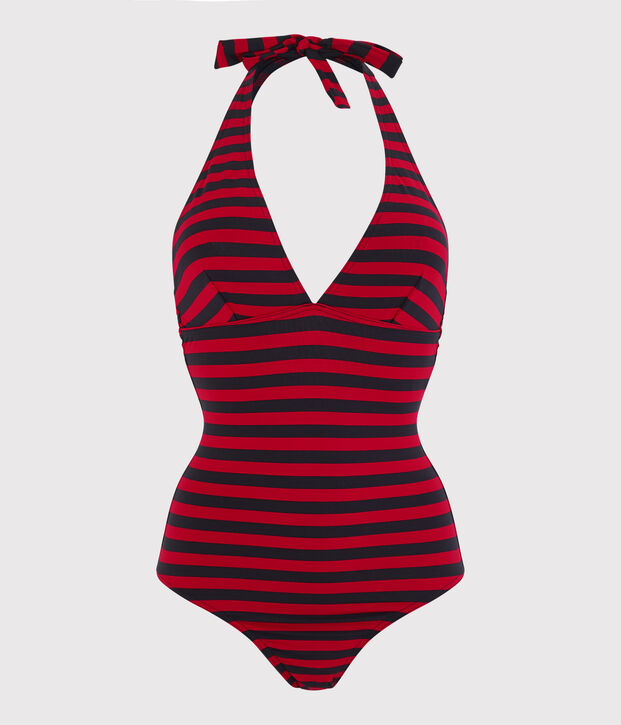 Women's Recycled One-Piece Swimsuit blue/red