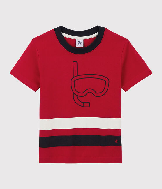 Boys' Short-Sleeved Cotton T-Shirt TERKUIT red