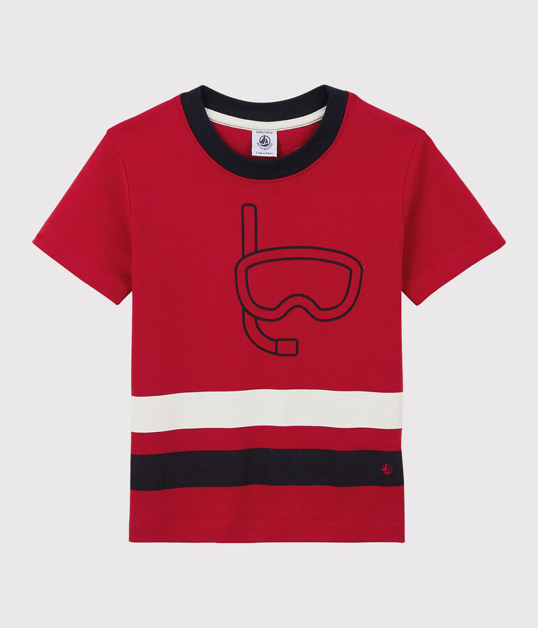 Boys' Short-Sleeved Cotton T-Shirt red