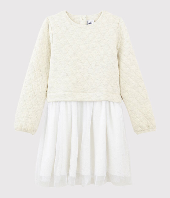 Girls' Long-Sleeved Dress MONTELIMAR CHINE beige