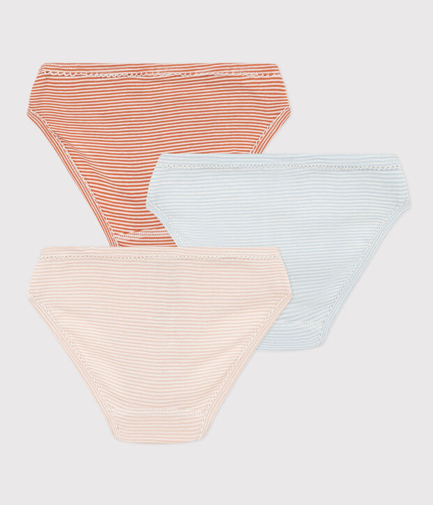 Girls' Pinstriped Cotton Briefs - 3-Pack multicolor