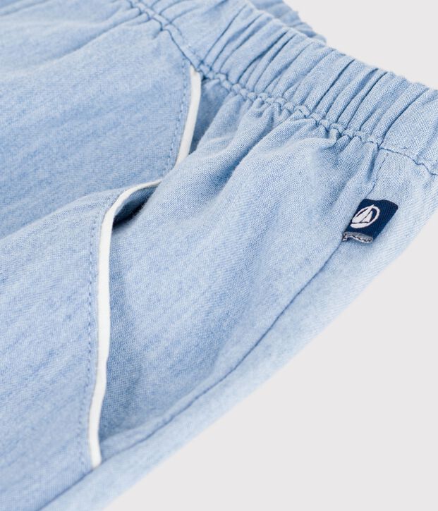 Children's plain cotton shorts blue