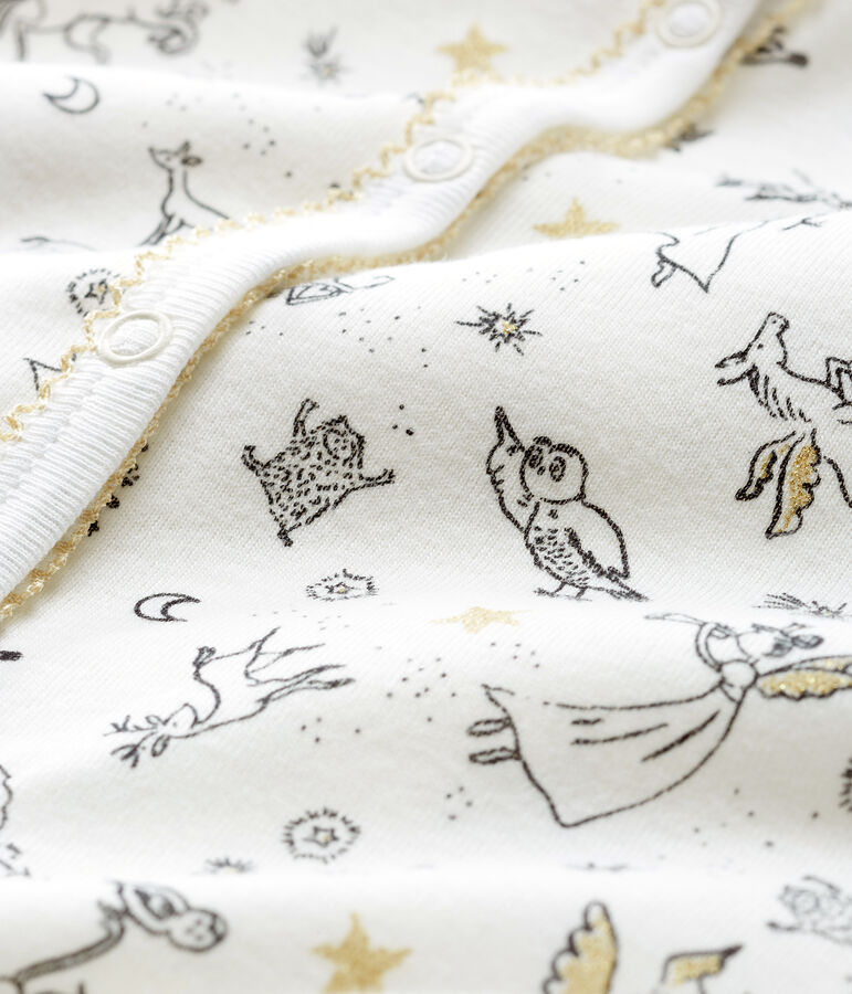 Baby Girls' Footless Ribbed Sleepsuit white/multicolor