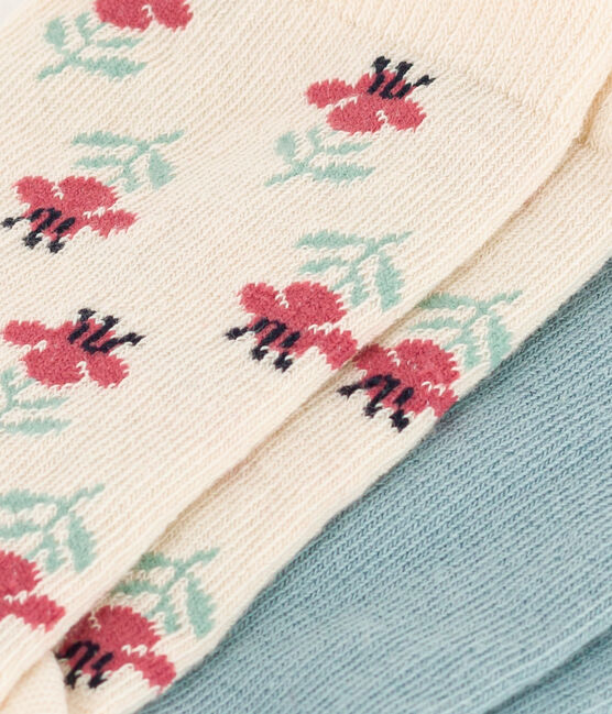 Children's Floral Cotton Jersey Socks - Pack of 2 variante 1