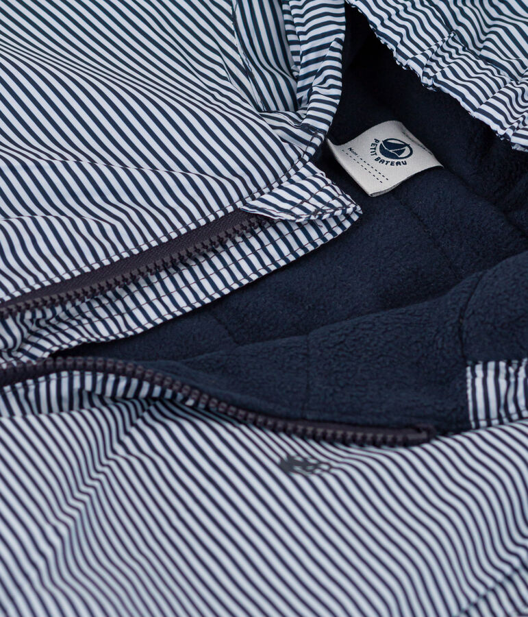 Children's unisex recycled polyester warm windbreaker blue/white