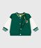 Babies' varsity-style cotton jacket in two colours EVERGREEN green/MILK