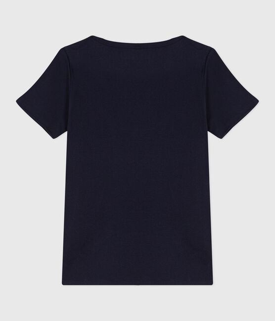 Iconic Women's Admiral Collar Cotton T-Shirt  SMOKING blue
