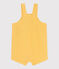 Babies' short-legged plain cotton gauze dungarees ORGE yellow