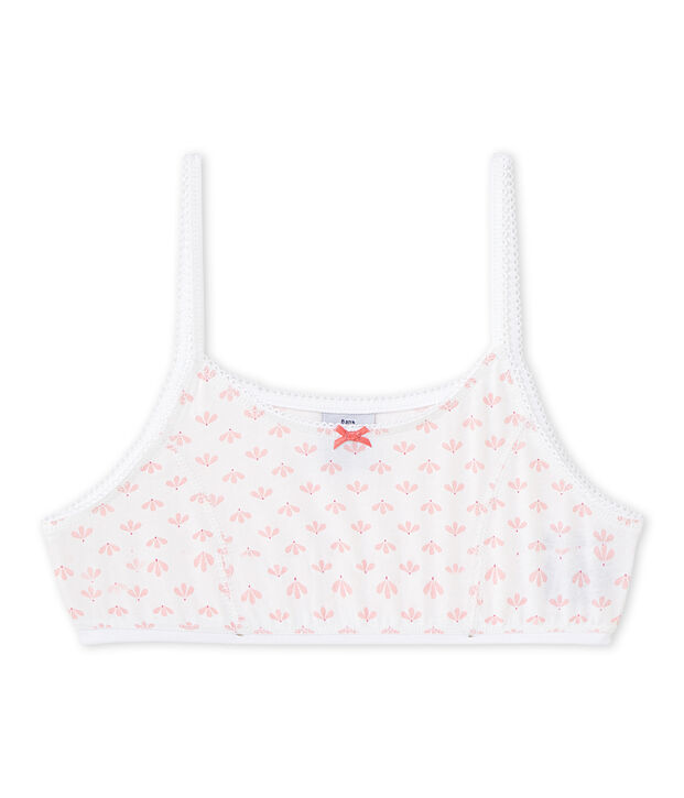 Girl's print bra white/pink/multicolor