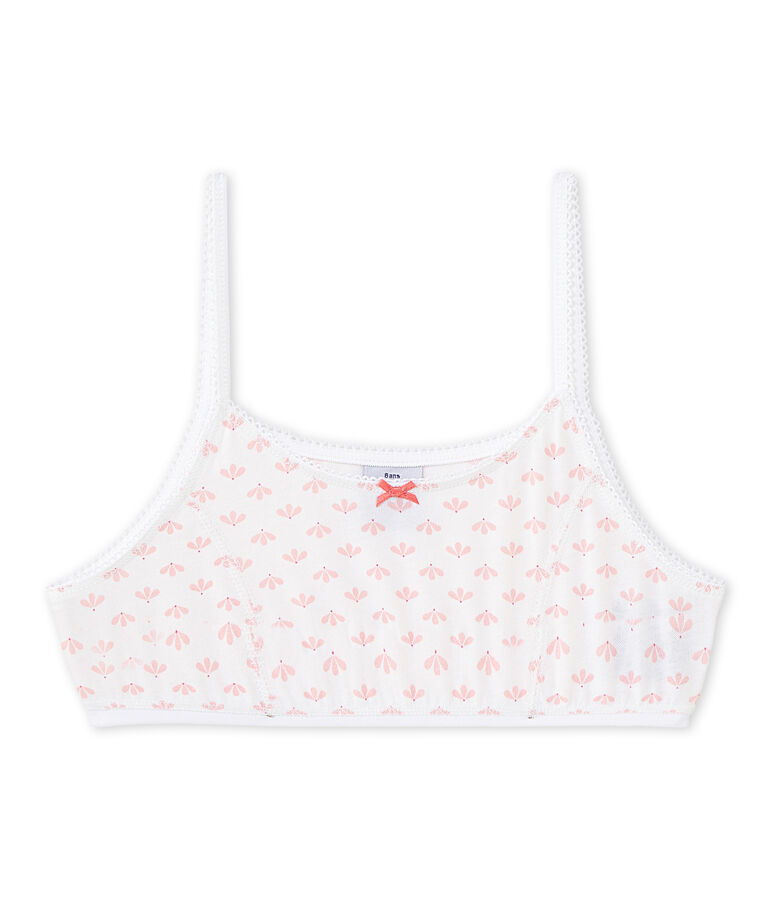 Girl's print bra white/pink/multicolor