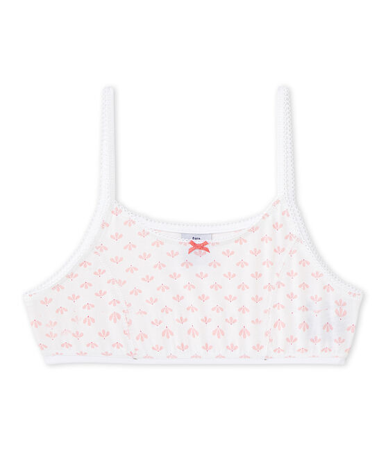 Girl's print bra ECUME white/VENUS pink/MULTICO
