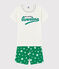 Boys' Green Starry Cotton Short Pyjamas MARSHMALLOW white/GAZON green