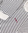 Babies' Stripy Tube Knit Bodysuit MARSHMALLOW white/SMOKING blue