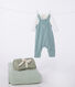 Newborn baby set with dungarees and an embroidered cotton body