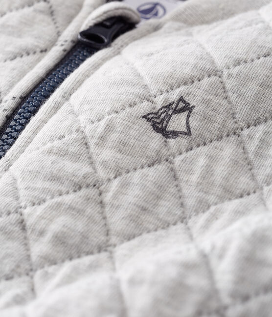 Baby Boys' Quilted Tube Knit Cardigan BELUGA CHINE CN grey