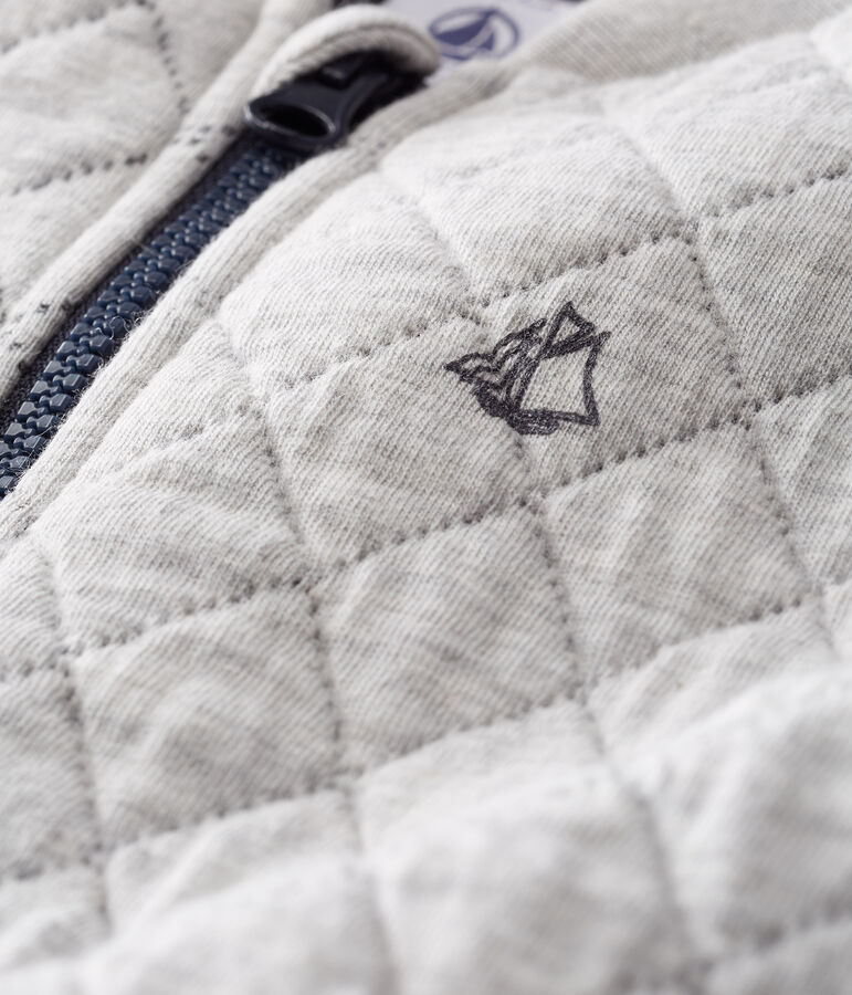 Baby Boys' Quilted Tube Knit Cardigan grey