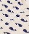 Babies' 2 TOG whale-pattern cotton sleeping bag MONTELIMAR beige/MEDIEVAL blue
