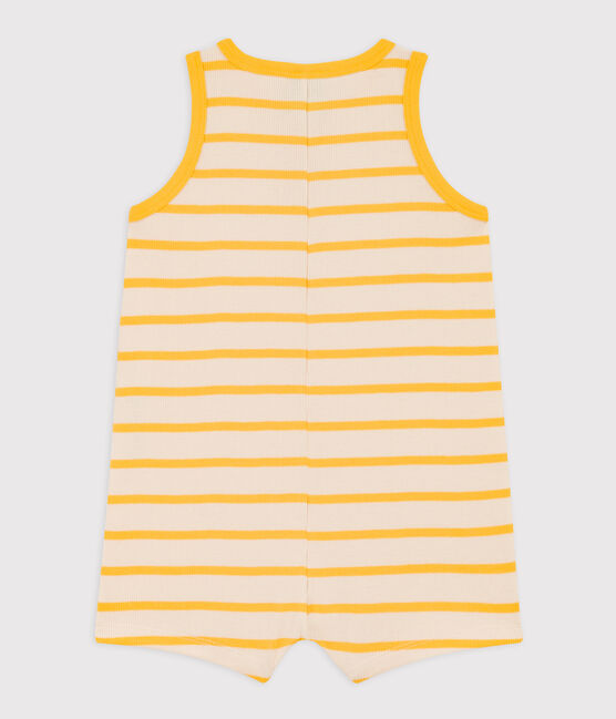 Babies' Striped Rib-Knit Playsuit AVALANCHE yellow/DAISY white