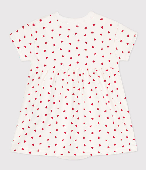 Babies' Fleece Dress/Bodysuit white/red