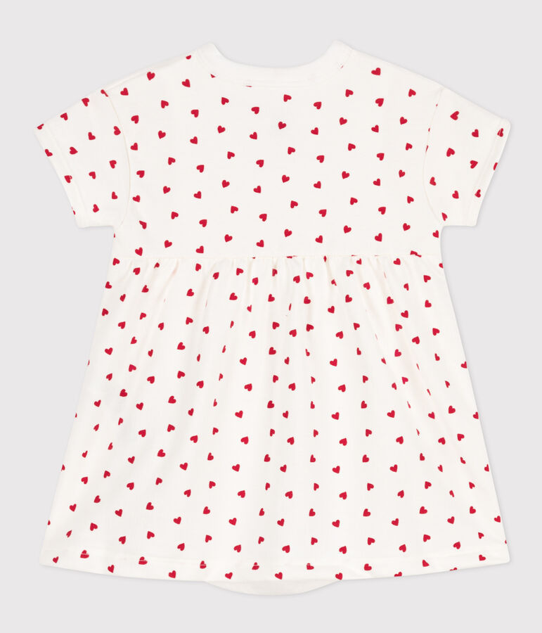 Babies' Fleece Dress/Bodysuit white/red