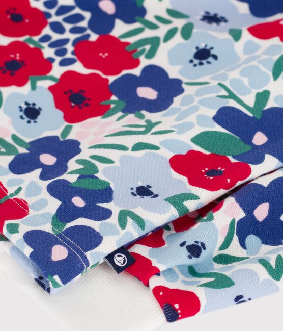 Children's floral print cotton sweatshirt MARSHMALLOW white/MULTICO white