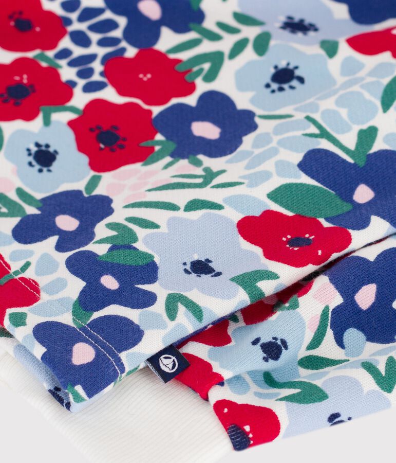 Children's floral print cotton sweatshirt white/multicolor