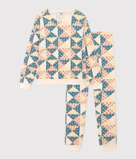 Women's Patchwork Cotton Pyjamas AVALANCHE white/MULTICO