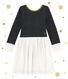 Girl's shiny dual fabric dress