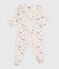 Babies' floral-print brushed fleece pyjamas with a petal collar MILK /MULTICO
