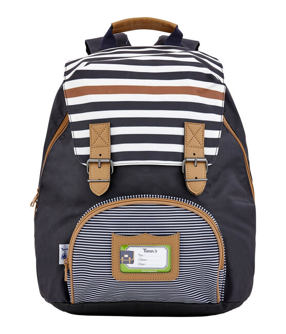 Petit Bateau x Tann's child's backpack SMOKING blue/BRINDILLE brown/MARSHMALLOW