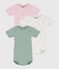 Pack of babies' floral print short-sleeved openwork cotton bodies variante 1
