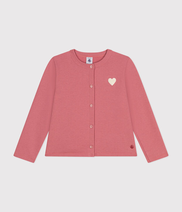 Girls' fleece cardigan pink
