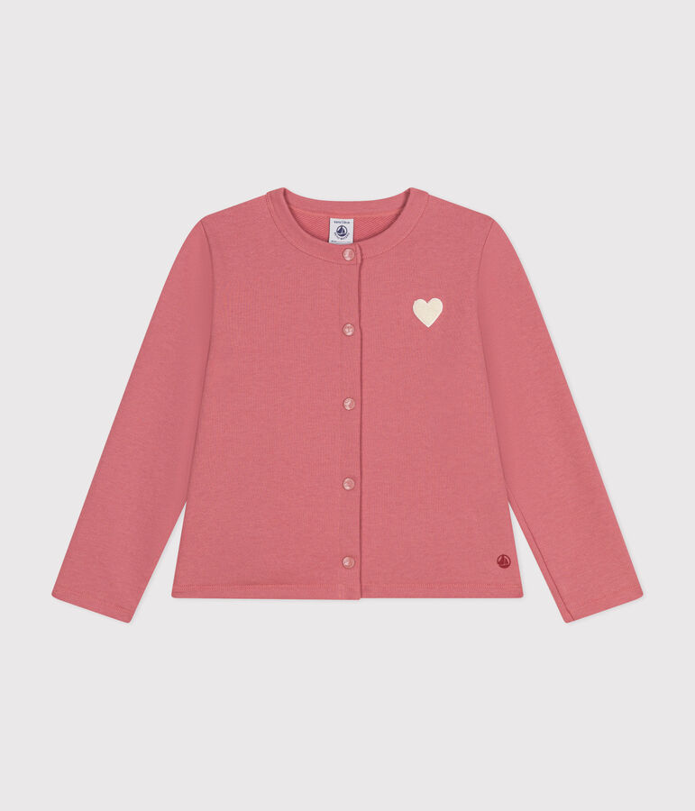 Girls' fleece cardigan pink