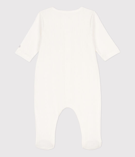 Cotton Drop Needle Rib Sleepsuit MARSHMALLOW white