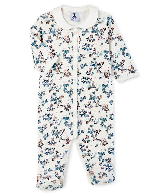 Baby Girls' Cotton Sleepsuit MARSHMALLOW white/MULTICO white