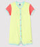 Babies' Yellow Pinstriped Ribbed Playsuit SUNNY yellow/MARSHMALLOW white