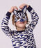 Children's zebra print cotton fancy dress pyjamas MILK blue/SOIR