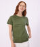 Women's short-sleeved plain cotton T-shirt green
