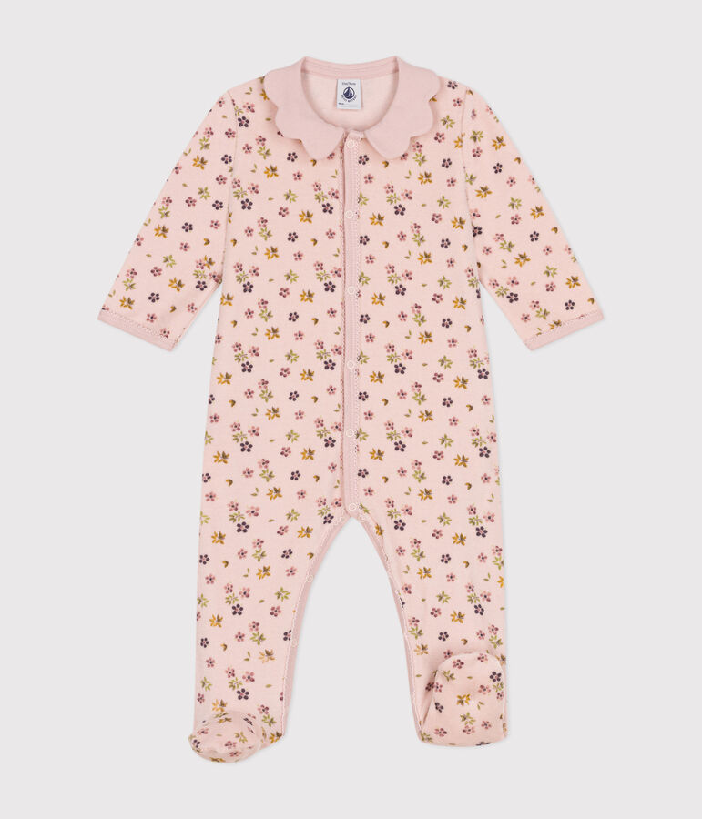 Babies' floral print velour pyjamas pink/multicolor
