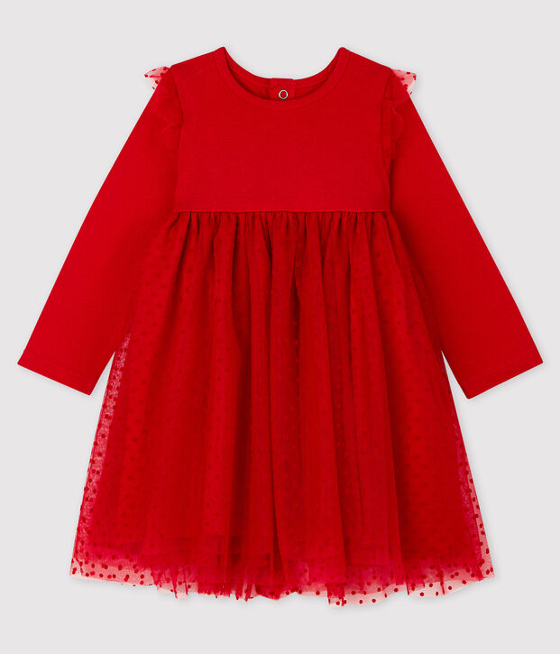 Baby Girls' Long-Sleeved Dress red