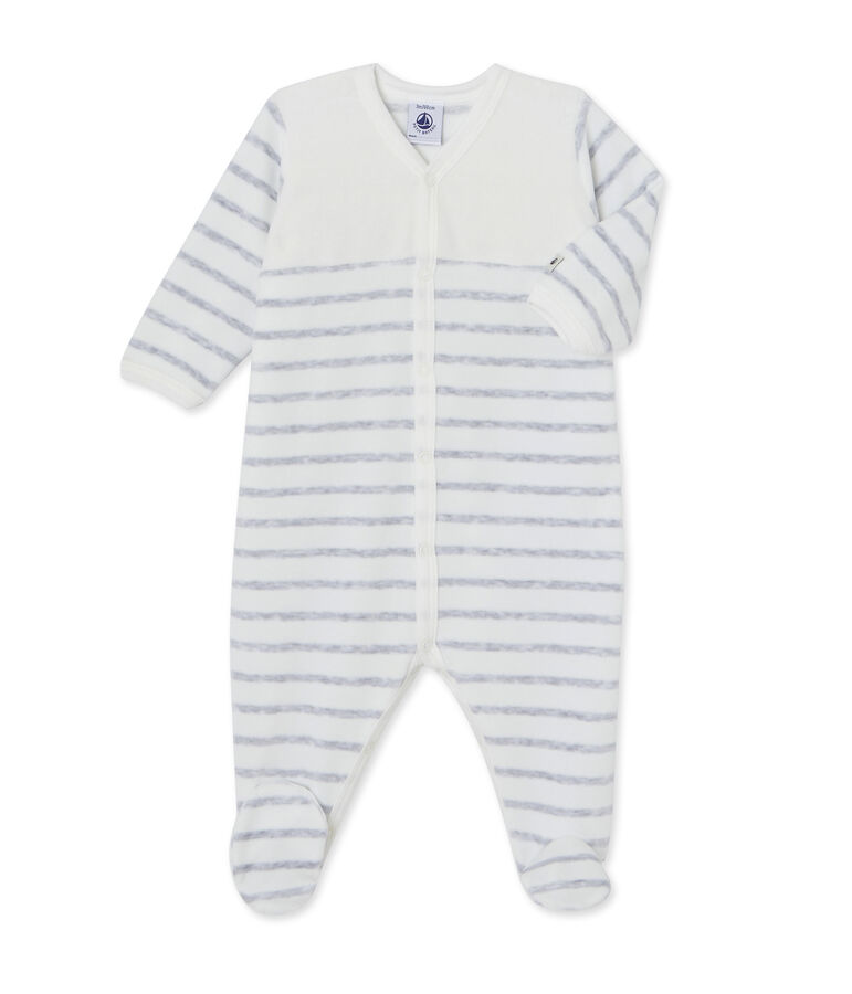 Dors bien b&eacute;b&eacute; ray&eacute; white/grey