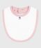 Newborn babies' printed cotton bib JOLI pink/MULTICO white
