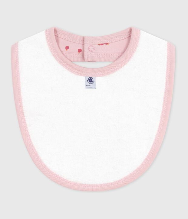 Newborn babies' printed cotton bib pink/multicolor