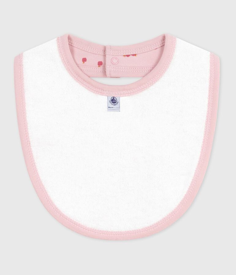 Newborn babies' printed cotton bib pink/multicolor
