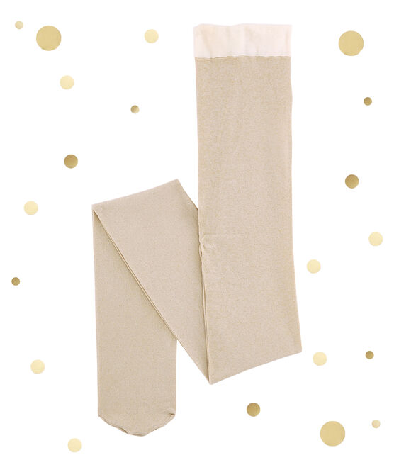 Girl's microfibre tights MARSHMALLOW white/DORE yellow