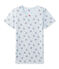 T-shirt fille imprimé en jersey stretch FRAICHEUR blue/MULTICO white
