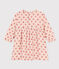 Babies' Long-Sleeved Cotton Gauze Dress SALINE pink/MULTICO white